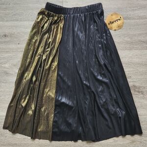 Marc New York Black and Gold Skirt Womens Xs Elastic Shimmer Party Nwt